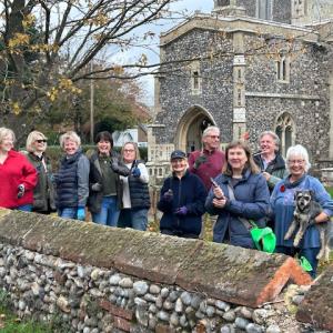 Churchyard gardening party at St Andrews Walberswick