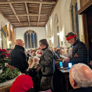 Three wise men interrupt the crib service at Walberswick